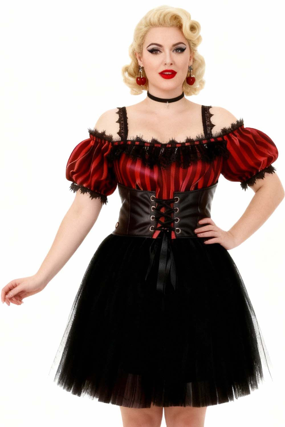 Shawnette Off-Shoulder Mini Black Skirt Dress