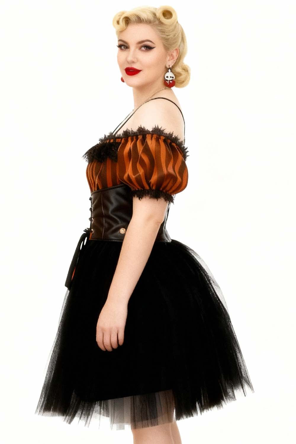 Shawnette Off-Shoulder Mini Black Skirt Dress