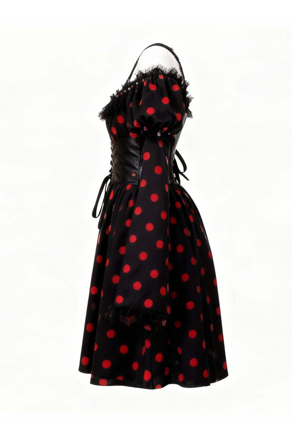Shadonna Polk Dot Off Shoulder Dress