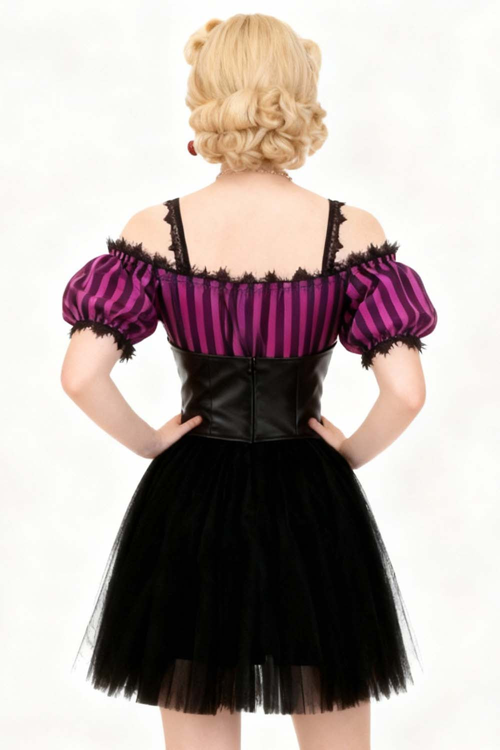 Shawnette Off-Shoulder Mini Black Skirt Dress